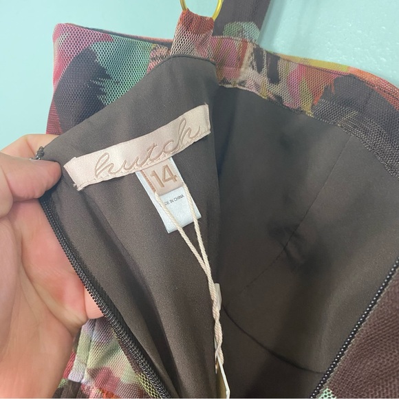 Hutch Willa Pleated‎ Tulle Gown Maxi Floral Size 14 - Picture 7 of 8